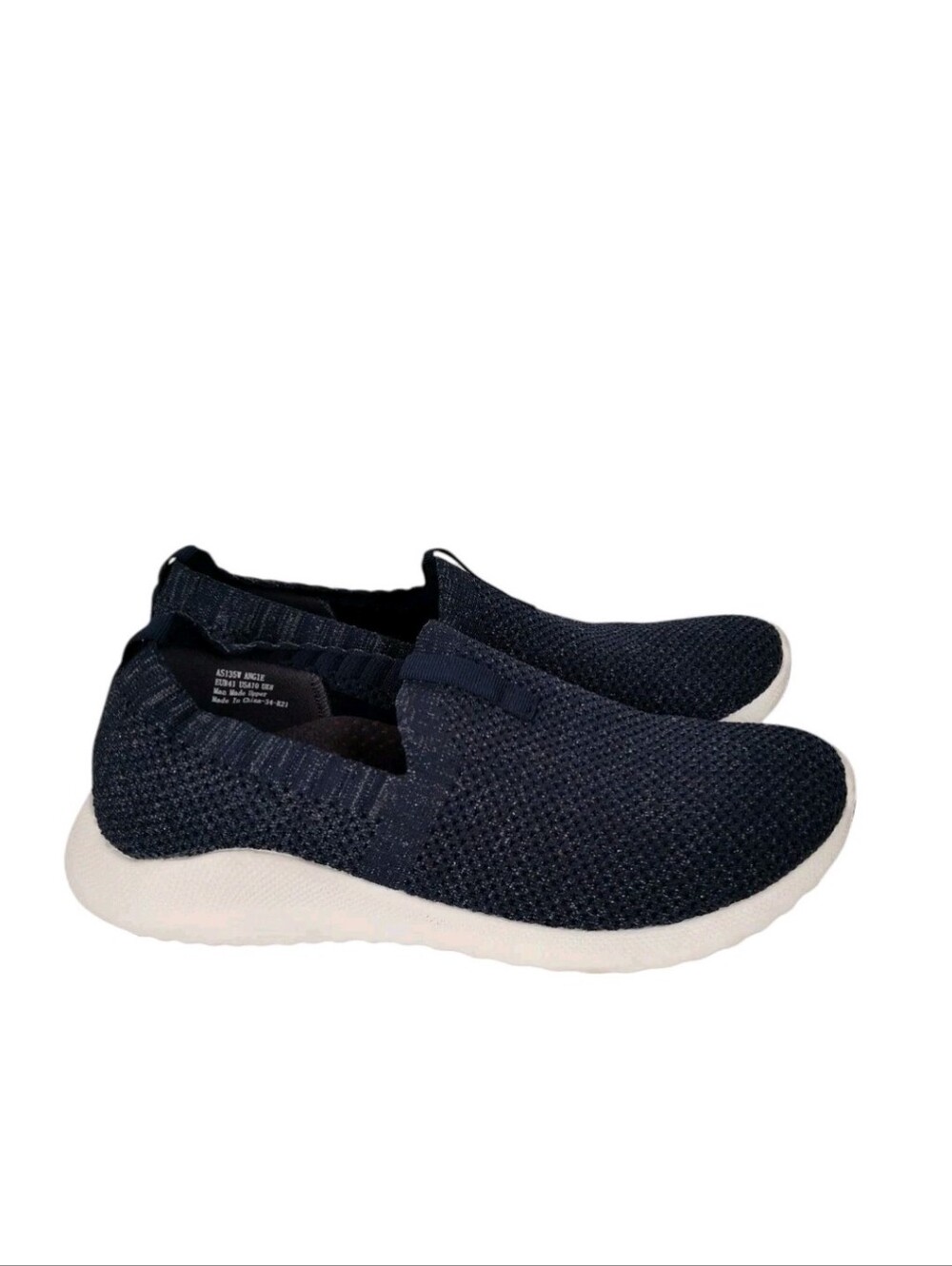 Aetrex Womens Angie Slip On Sneakers Sz 10 Navy Blue Knit Comfort  Shoes AS135W